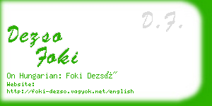 dezso foki business card